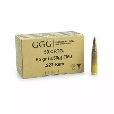 GGG .223 Rem 55gr 3,6g 1200kpl - Kivääri patruunat - 4779032300200 - 1
