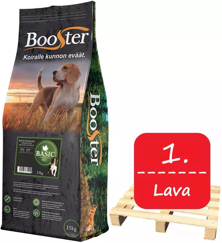 Booster Basic 15kg 1 lava- 36 Säkkiä - Booster koiranruoka - 64300318700 - 1