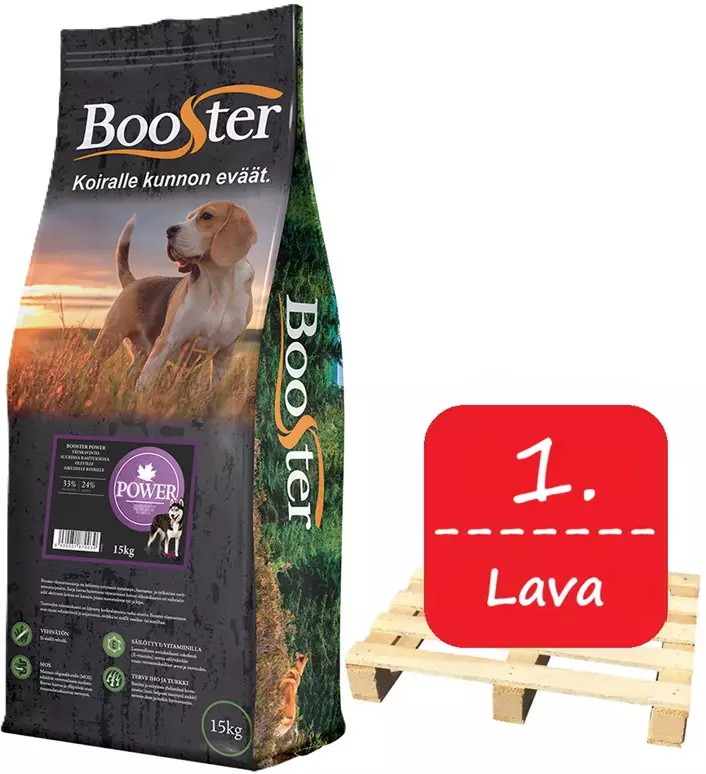 Booster Power 15kg 1 LAVA - 36 Säkkiä - Booster koiranruoka - 6430031870030 - 1