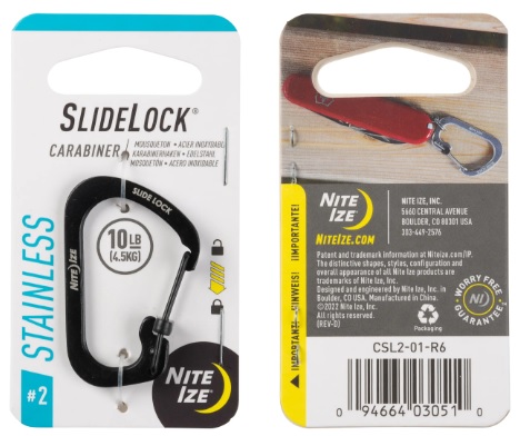Nite Ize Stainless Carabiner SlideLock 2 - Teltat, makuualustat ja riippumatot - 094664030510 - 1