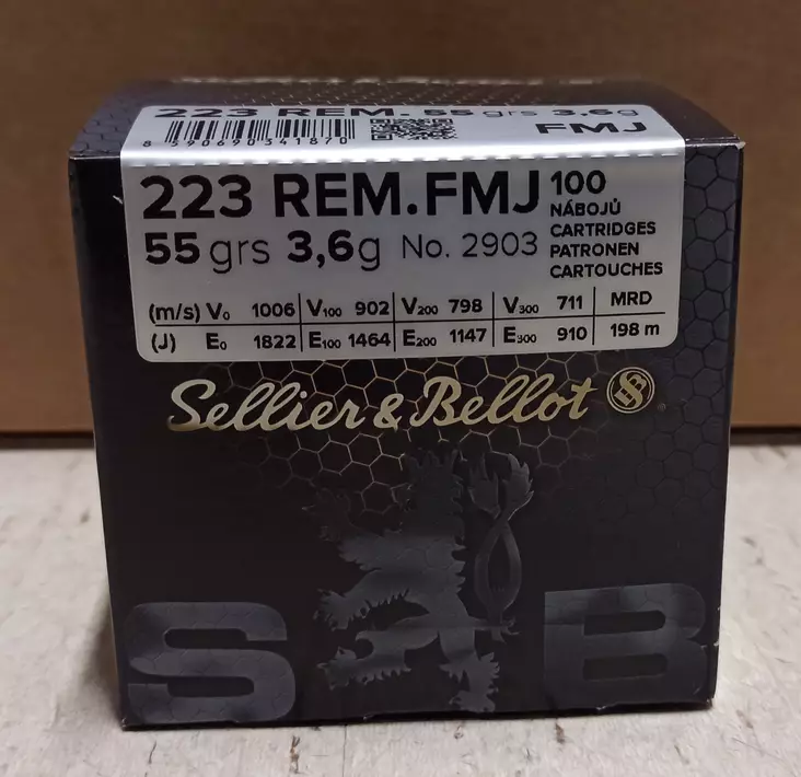 Sellier&Bellot 223rem 3,6g FMJ 100kpl - Sellier&Bellot - 8590690341870 - 1