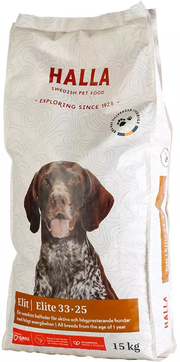 Halla Elit 33-25, 15kg - Halla koiranruoka - 7350003233251 - 1