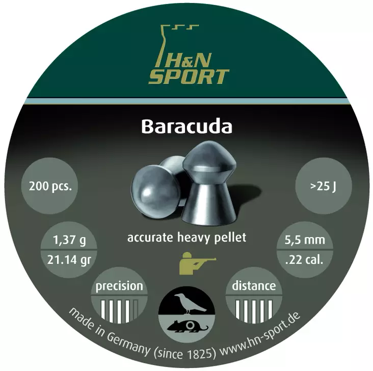 H&N 5,5mm 1,37g Baracuda - Ilmakiväärin luodit - 4047058001951 - 1