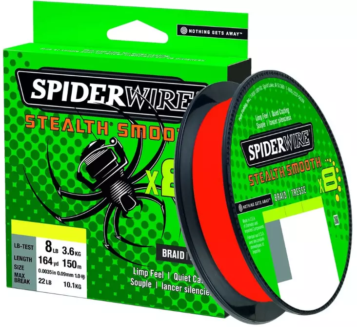 Spiderwire Stealth Smooth x8, 150m, pun - Kalastus Siimat - 022021664321 - 1