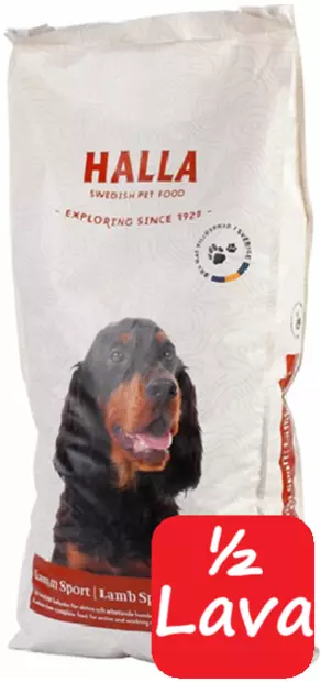 Halla Lamm Sport 28-17 15kg - 18 säkkiä - Halla koiranruoka - 7350003233512 - 1