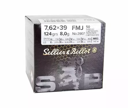 Sellier&Bellot 7,62x39 8,0g FMJ - Sellier&Bellot - 8590690340842 - 2