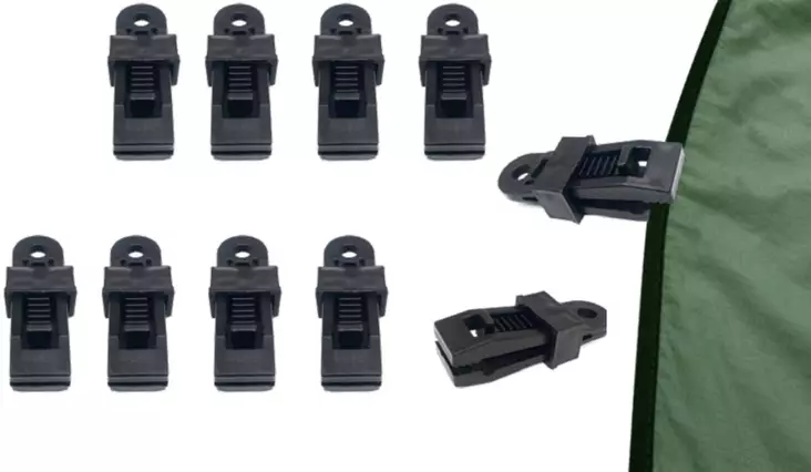 Kiinnitysklipsi, 10kpl - Teltat, makuualustat ja riippumatot - 6420071112152 - 1