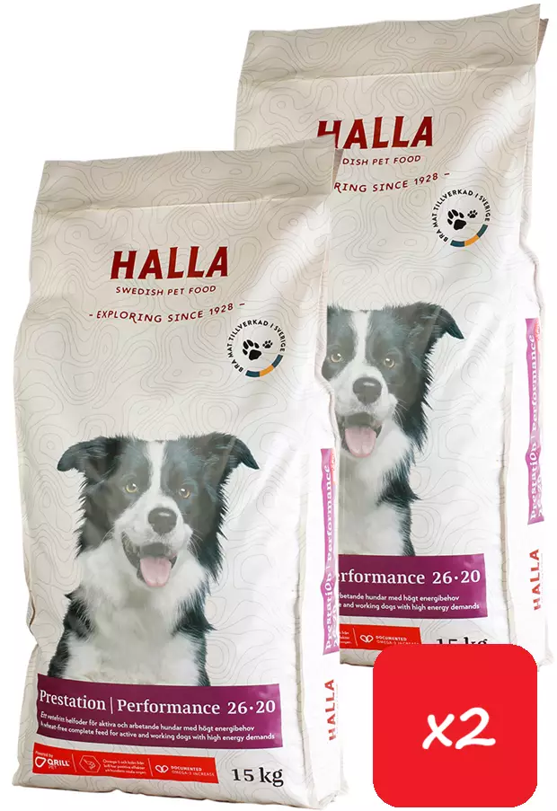 Halla Prestation 15kg - 2 säkkiä - Halla koiranruoka - 7350003232632 - 1