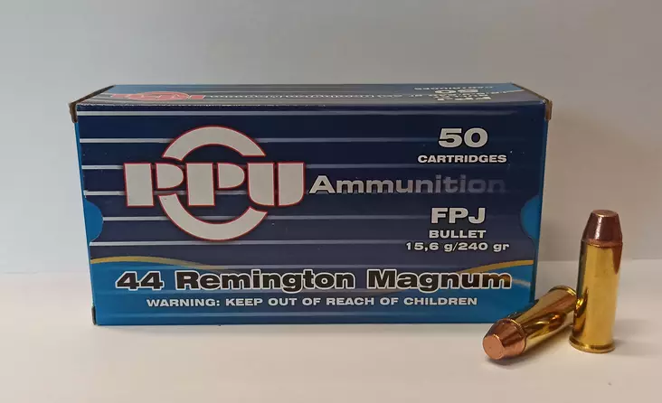 PPU 44 Rem Mag, 15,6g/240gr FPJ - Pienoiskiväärin ja pistoolin patruunat - 8605003800712 - 1