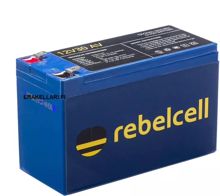 Rebelcell Li-Ion 12V 30A Akku (323 Wh) - Sähköperämoottorit ja tarvikkeet - 7106623695432 - 1
