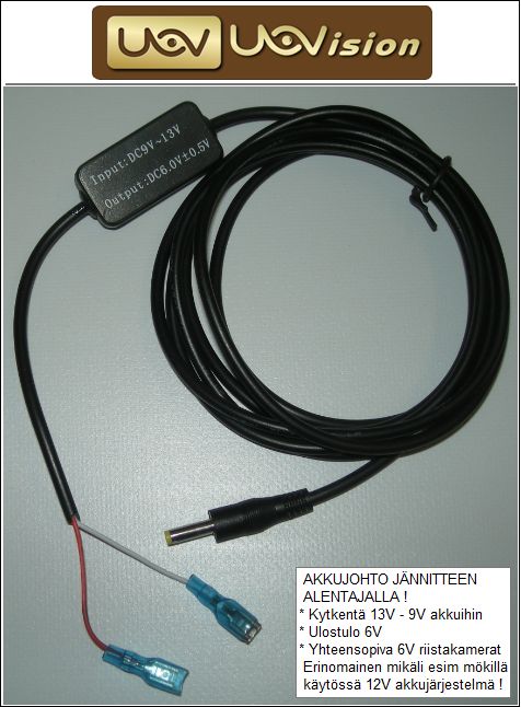 Uovision Riistakameran akkujohto 2m - Riistakamerat - 6430061580052 - 1