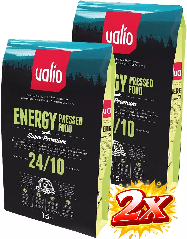 Valio Puriste Energy 15kg - 2 säkkiä - Valio koiranruoka - 6438347000065x2 - 1