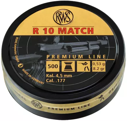 RWS 4,50mm R10 Match 0,53g kivääri - Ilmakiväärin luodit - 4000294135903 - 1