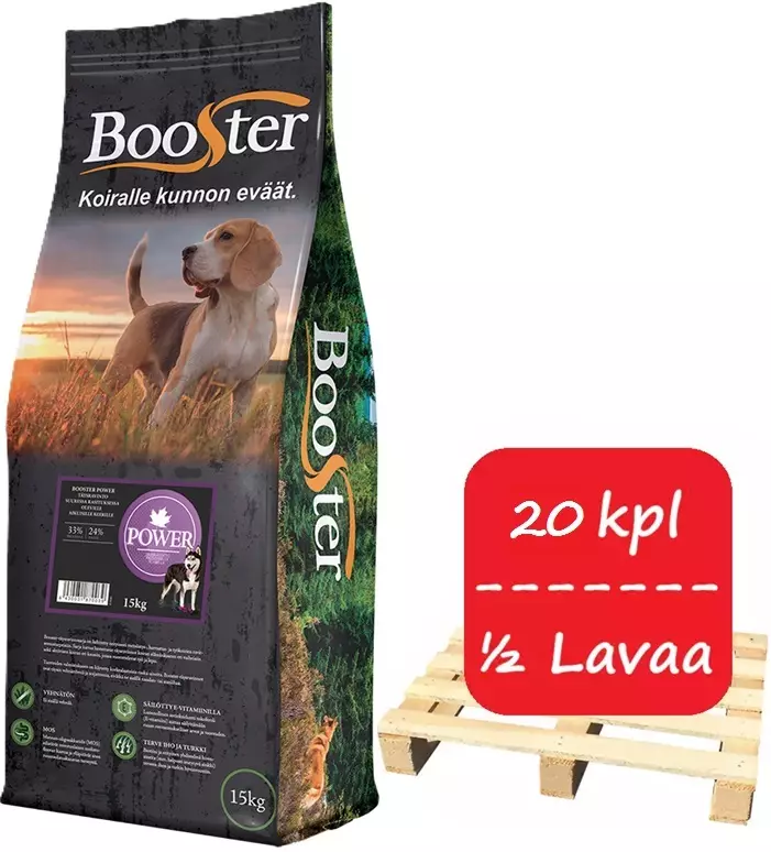 Booster Power 15kg 1/2 LAVA - 20 Säkkiä - Booster koiranruoka - 643003187003 - 1