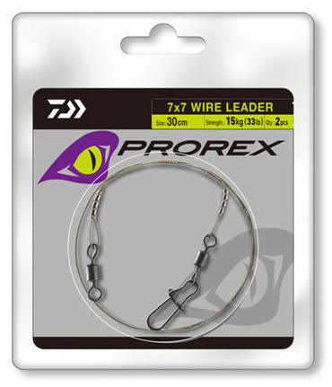 Daiwa Prorex 7x7 vaijeriperuke,30cm 18kg - Perukkeet ja Lukot - 4027093710483 - 1