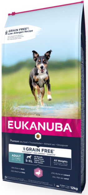 Eukanuba GF Adult All Breed Duck 12 kg - Eukanuba koiranruoka - 8710255188003 - 1