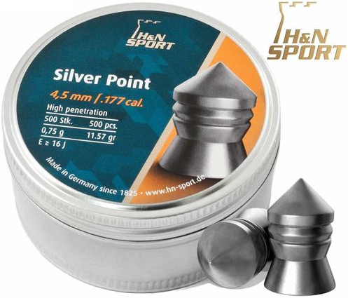 H&N 4,5mm 0,75g Silver Point - Ilmakiväärin luodit - 4047058002583 - 1