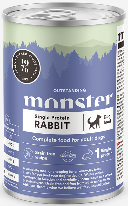Monster Dog Single Rabbit 400g - Koiranruoka ja herkut - 7350040126103 - 1