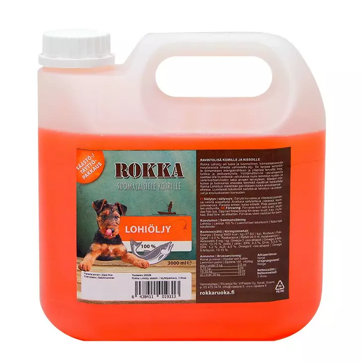 Rokka Lohiöljy 3l - Koiranruoka ja herkut - 6438411019313 - 1