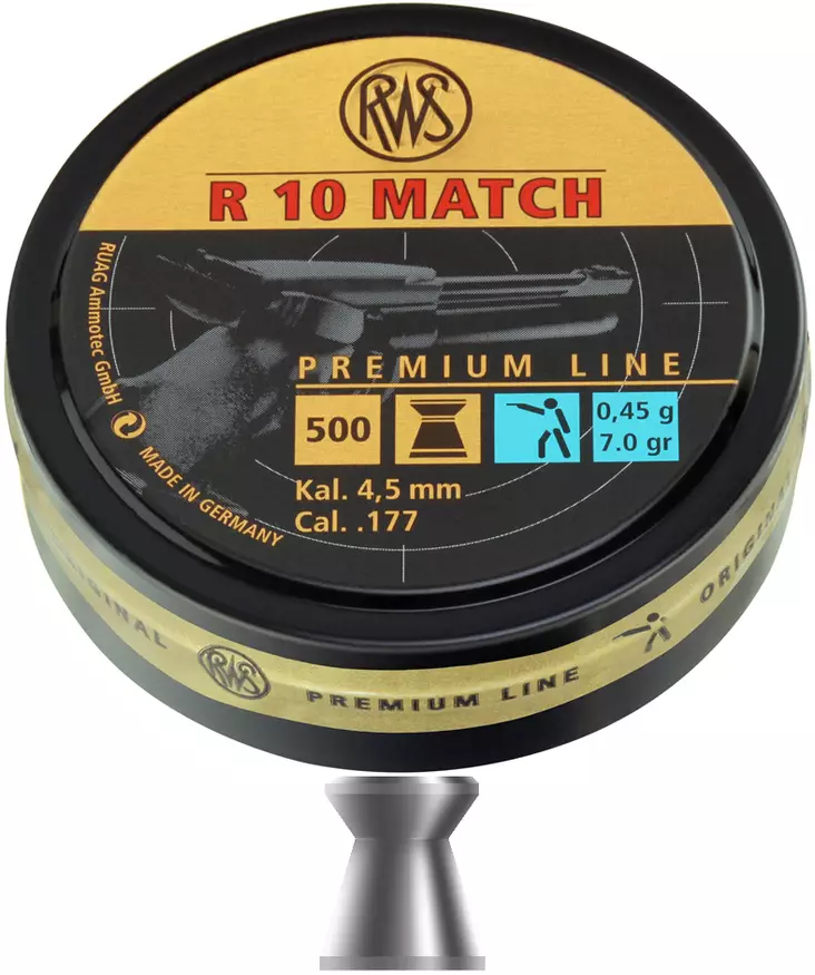 RWS 4,50mm R10 Match 0,45g Pistol - Ilmakiväärin luodit - 4000294154423 - 1