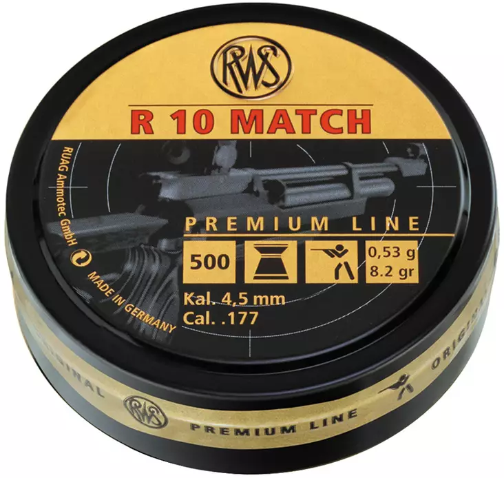RWS 4,50mm R10 Match 0,53g kivääri - Ilmakiväärin luodit - 4000294135903 - 1