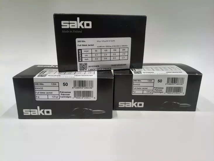 Sako 308 win Range 8,0g FMJ 150kpl - Sako - 6438053999974x3 - 1
