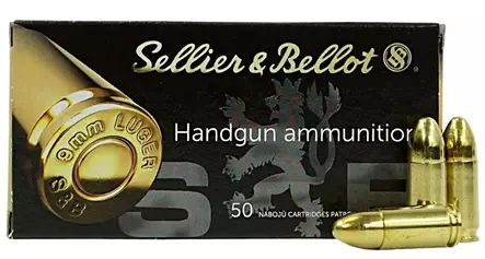 Sellier&Bellot 9mm Luger FMJ 8g 50kpl - Pienoiskiväärin ja pistoolin patruunat - 8590690310494 - 2