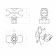 RAM -varsi Lyhyt 6,19 cm, 1" - RAM-Mounts-tuotteet - 793442120114 - 3