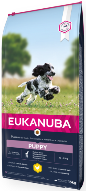Eukanuba Puppy Medium Chicken 15kg - Eukanuba koiranruoka - 8710255122434 - 1