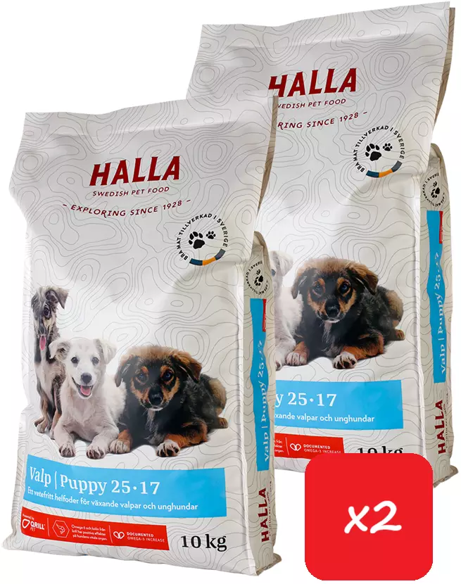 Halla Valp 25-17 10kg - 2 säkkiä - Halla koiranruoka - 7350003233094 - 1