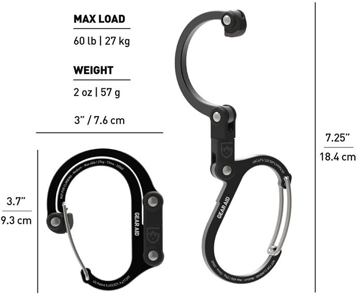 Monitoimikoukku HeroClip, Medium - Teltat, makuualustat ja riippumatot - 852579006384 - 1