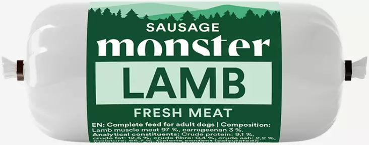Monster Dog Lamb Sausage 400g - Monster koiranruoka - 7350040128954 - 1