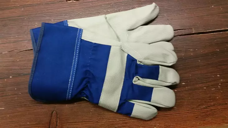 Työhanska, naudannahka/kangas, vuoreton - Käsineet - 6418964007784 - 1