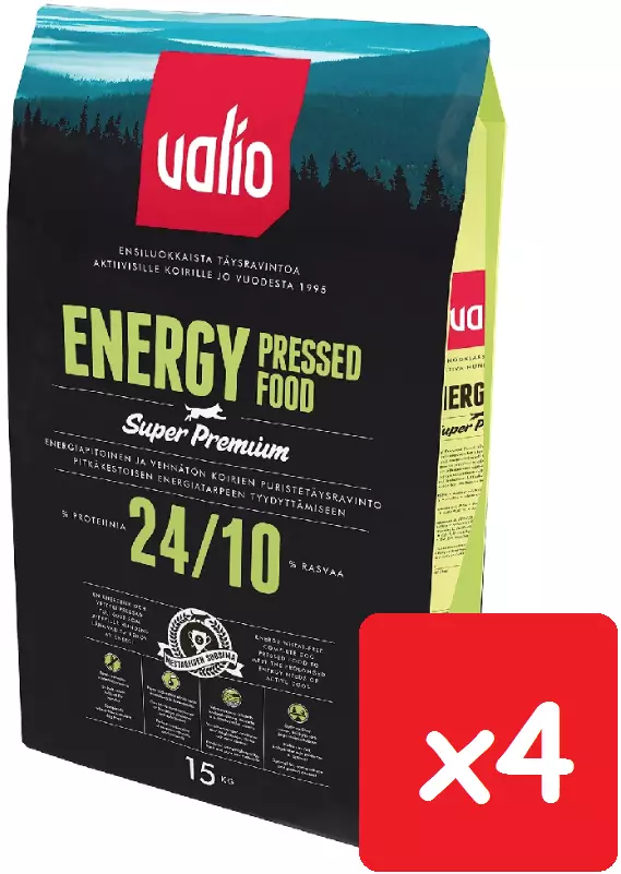 Valio Puriste Energy 15kg - 4 säkkiä - Koiranruoka ja herkut - 6438347000065x4 - 1