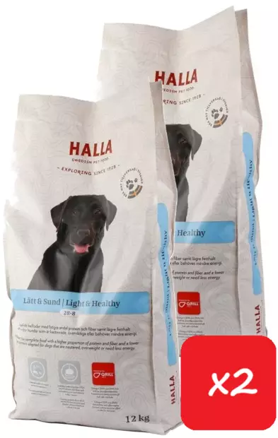 Halla Lätt & Sund 12kg - 2 säkkiä - Halla koiranruoka - 7350003233405 - 1