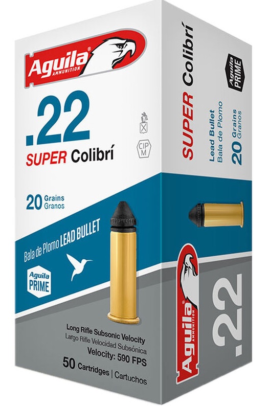 Aguila .22lr Super Colibri Subsonic - Pienoiskiväärin ja pistoolin patruunat - 640420001265 - 1