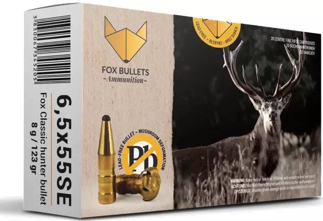 Fox Bullets 6,5x55 SE 8g Classic Hunter - 12/70 Lyijy - 3830067345205 - 1