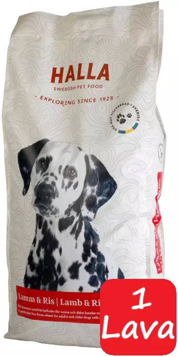 Halla Lamm & Ris 15kg - 39 säkkiä - Halla koiranruoka - 0699900011036 - 1