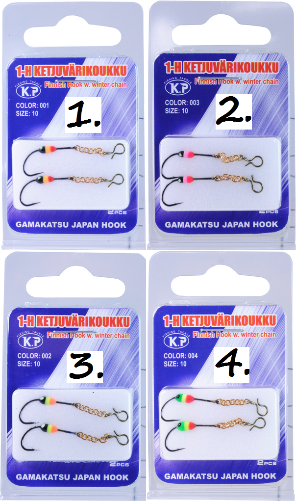 Ketjuvärikoukku Gamakatsu 1-H, 2kpl - Tasapainopilkit, pystypilkit, mormuskat - 643823909806 - 1