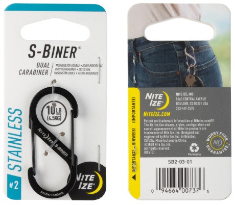Nite Ize Stainless S-Biner Dual Carabine - Teltat, makuualustat ja riippumatot - 094664007376 - 1