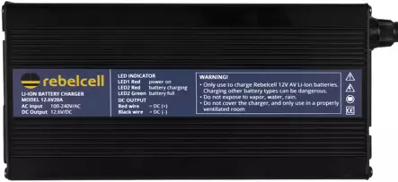 Rebelcell Li-Ion akku laturi 12.6V 20A - Sähköperämoottorit ja tarvikkeet - 7106623690727 - 2