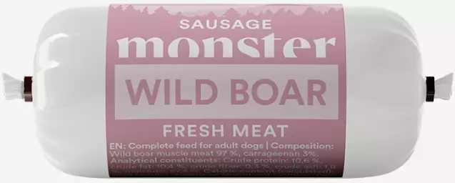 Monster Dog Wild Boar Sausage 400g - Koiranruoka ja herkut - 7350040129197 - 1