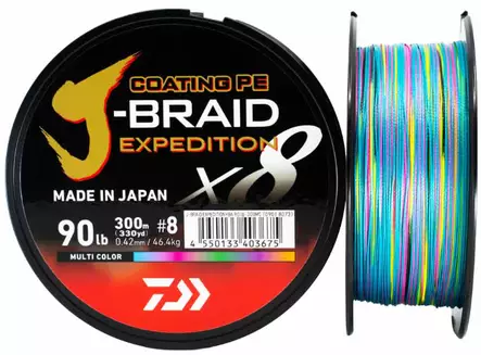 Daiwa J-Braid Expedition x8E 300m MultiC - Kalastus Siimat - 043178183358 - 1