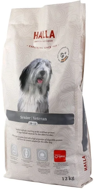 Halla Senior Veteran 28-12 12kg - Halla koiranruoka - 7350003233398 - 1
