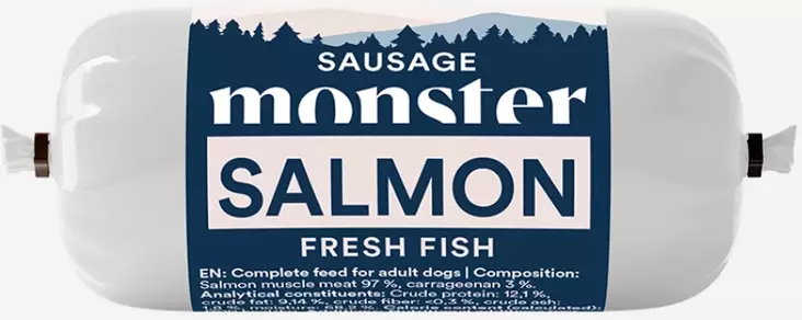 Monster Dog Salmon Sausage 400g - Monster koiranruoka - 7350040128978 - 1