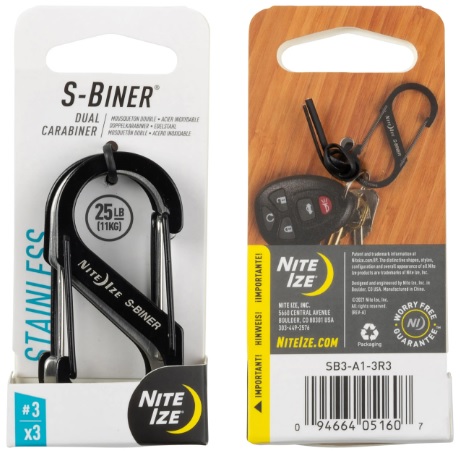 Nite Ize S-Biner dual carabine #2 - Teltat, makuualustat ja riippumatot - 094664052178 - 1