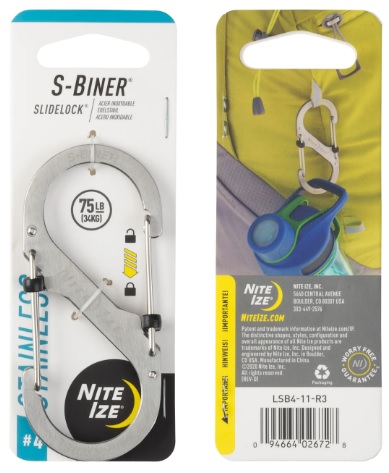 Nite Ize Stainless S-Biner SlideLock #4 - Teltat, makuualustat ja riippumatot - 094664026728 - 1