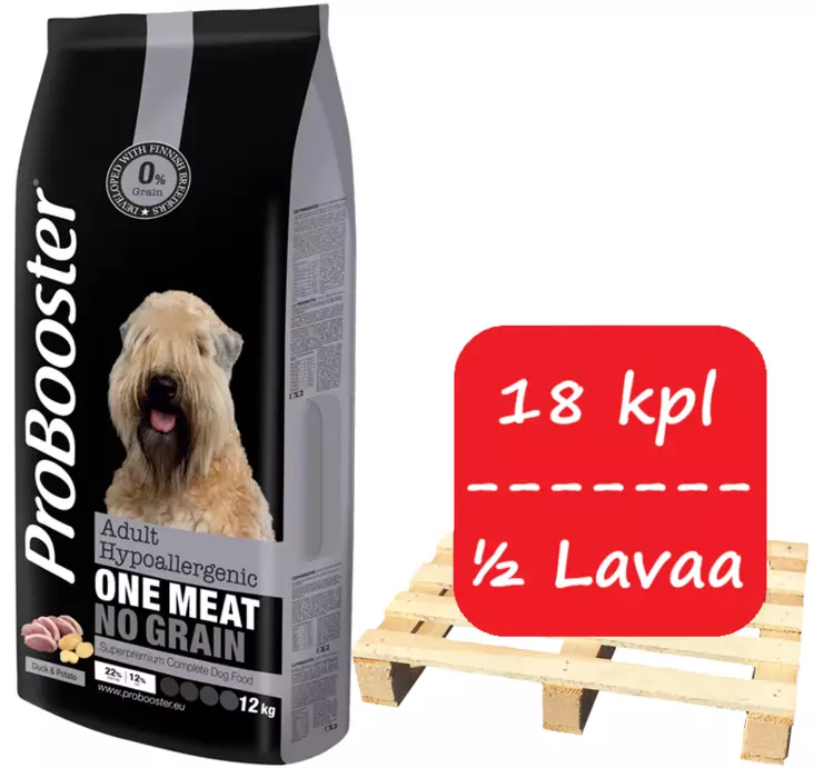 ProBooster Adult Hypoallergenic 12kg 18x - ProBooster koiranruoka - 98912x18 - 1