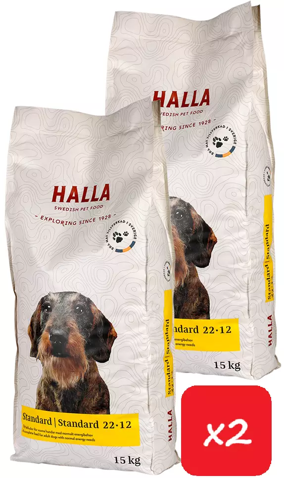 Halla Standard 15kg - 2x säkkiä - Halla koiranruoka - 7350003232219 - 1
