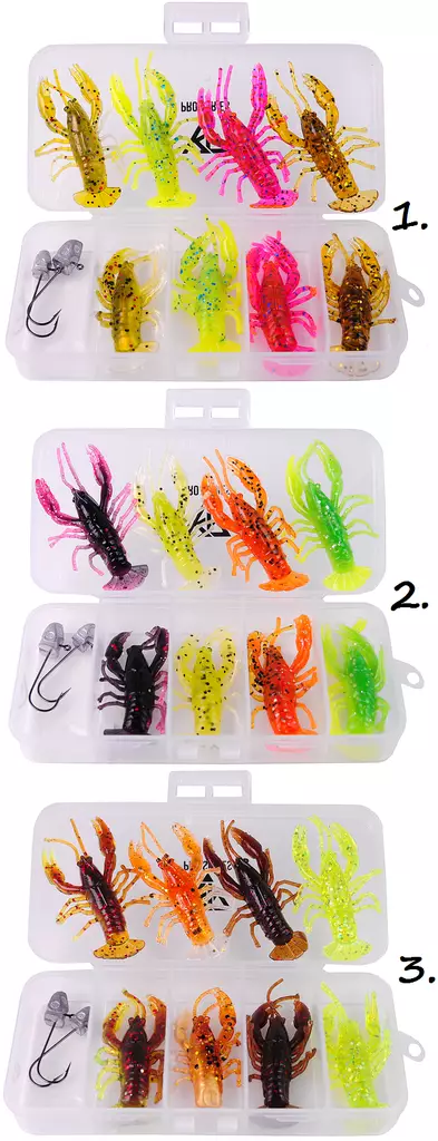 Relax Crawfish 2" jigilajitelma, 8+2kpl - Jigit ja Shadit - RELAX-CRAW-MIX - 1